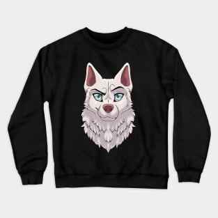 Confident / Cocky Expression White Husky Crewneck Sweatshirt